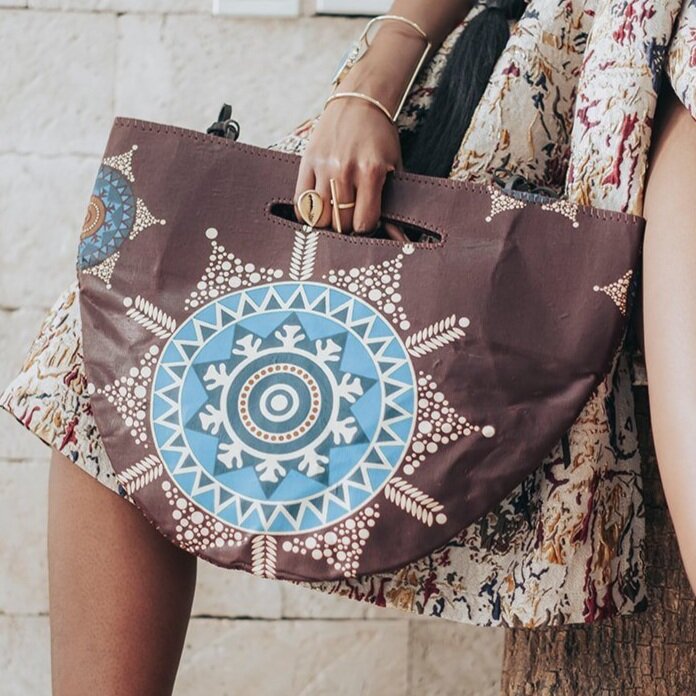 Cotton Shopping Bag - Handmade Recycled Fabric Shopper Bag
