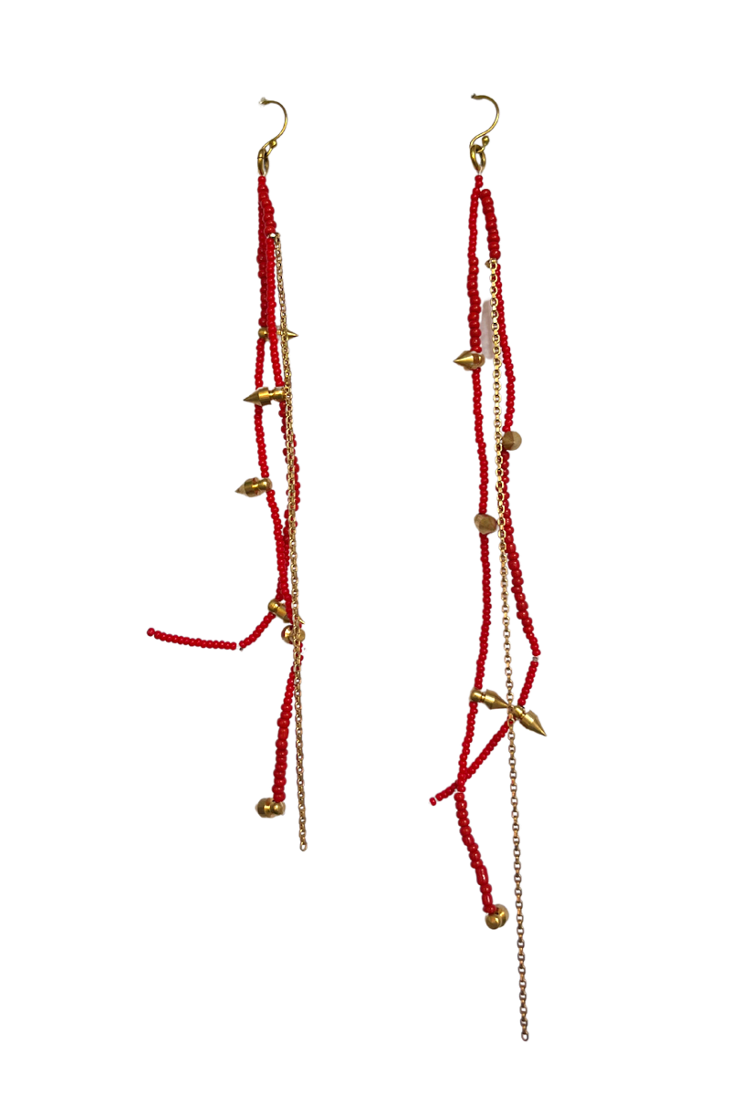 Maasai Beaded Tassel Earrings
