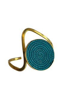 Sisal Disc A Brass Cuff