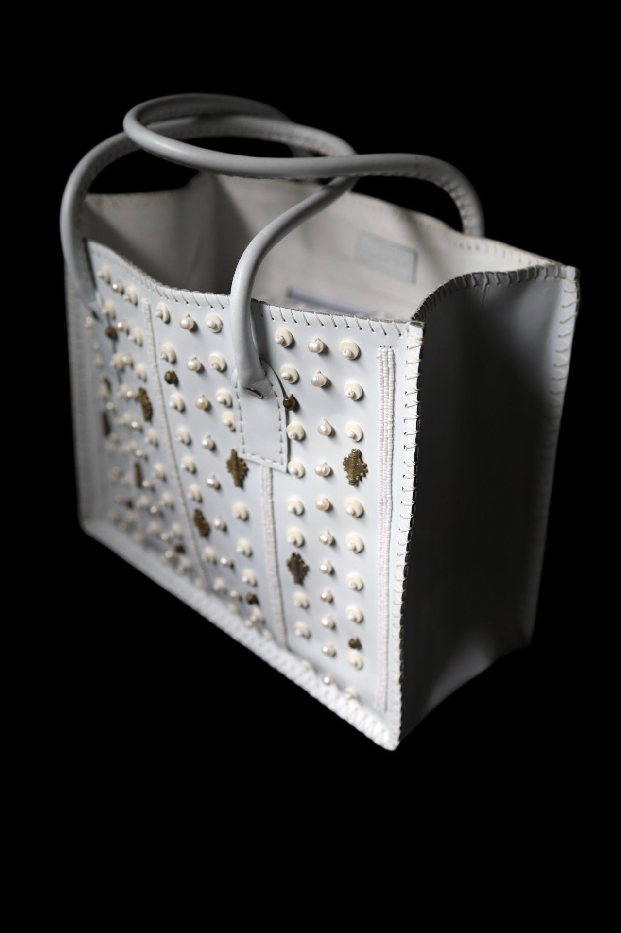 Embellished Midsize Leather Mraba Tote