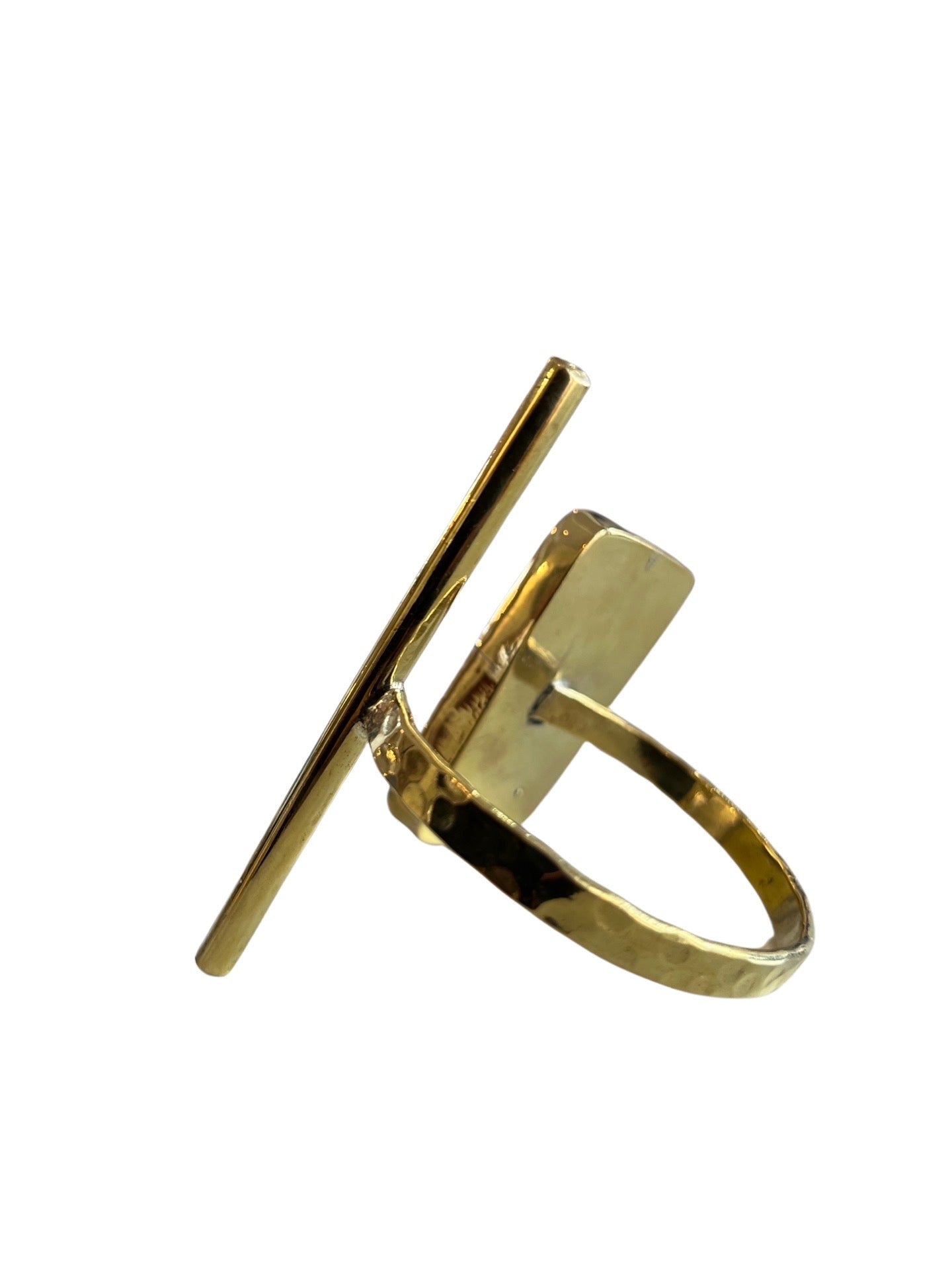Brass Bar & Stone Ring