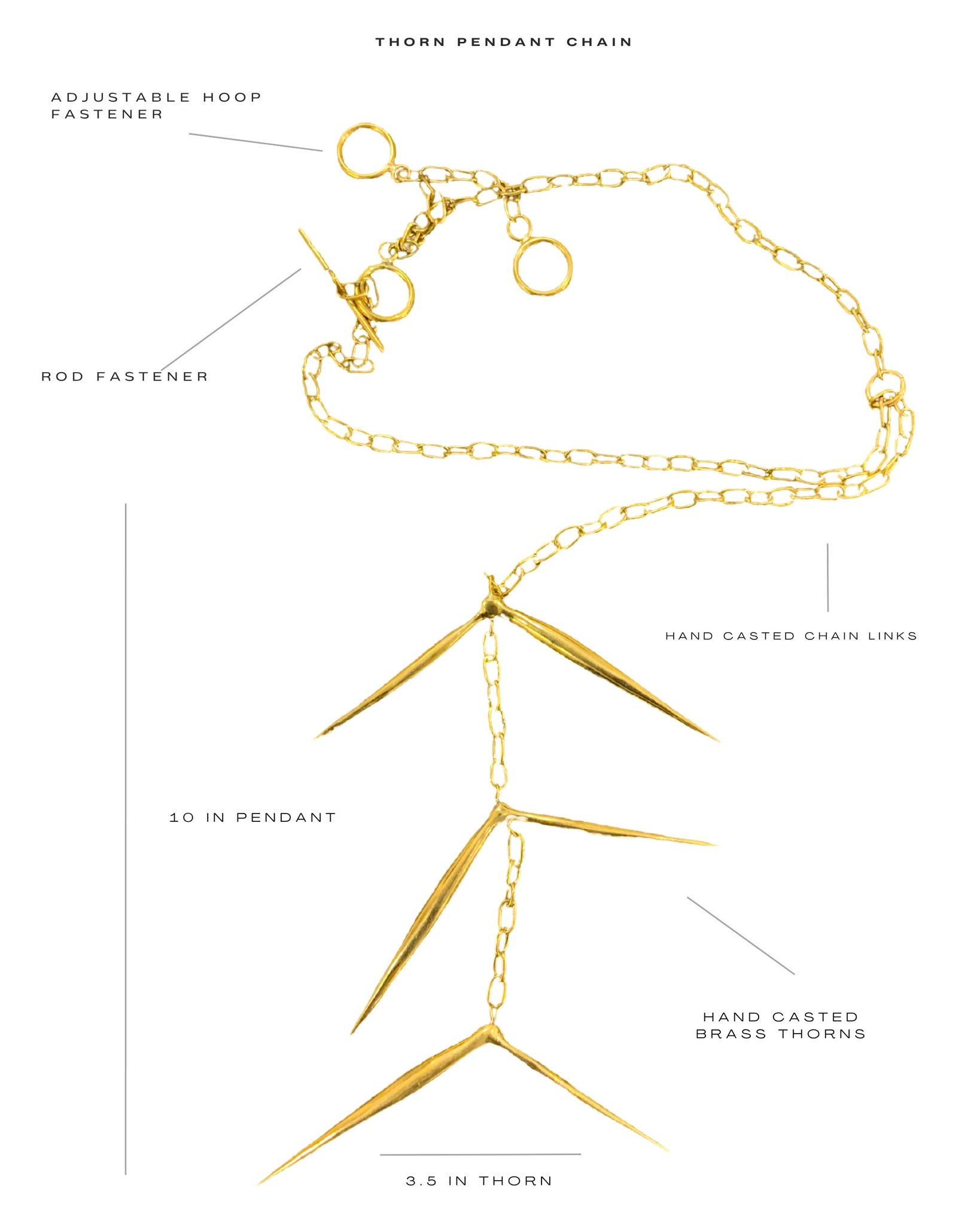 Brass Thorn Pendant Chain