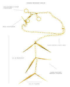 Brass Thorn Pendant Chain