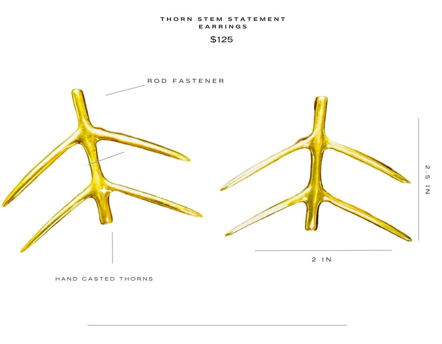 Thorn Stem Statement Earrings