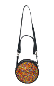 Leather Beaded Orb Tote