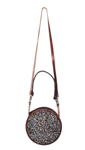 Leather Beaded Orb Tote