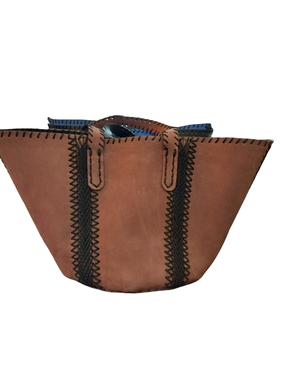 Suede Stitched Kikapu Tote