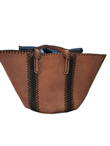 Suede Stitched Kikapu Tote