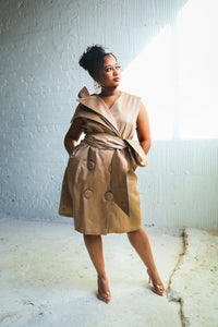 ジャケット・アウター argue MY CUSTOM MODS COAT(VEST SET)KHAKI Khaki Pleated Coat Vest (Pre-Order) – odAOMO