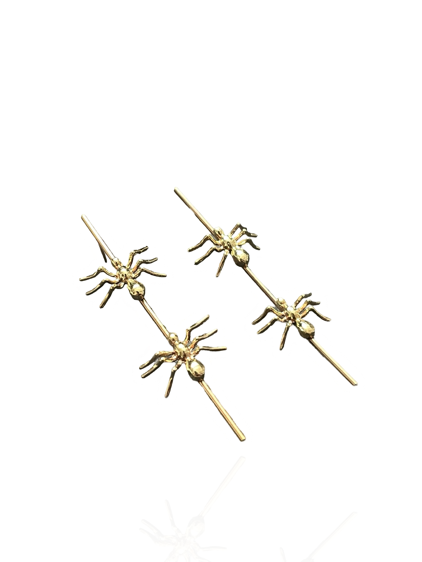 Gold Ant Twig Earrings