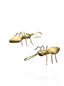 Gold Queen Ant Earrings