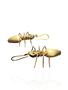 Gold Queen Ant Earrings