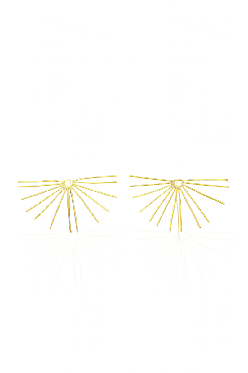 Starburst Horizon Brass Earrings