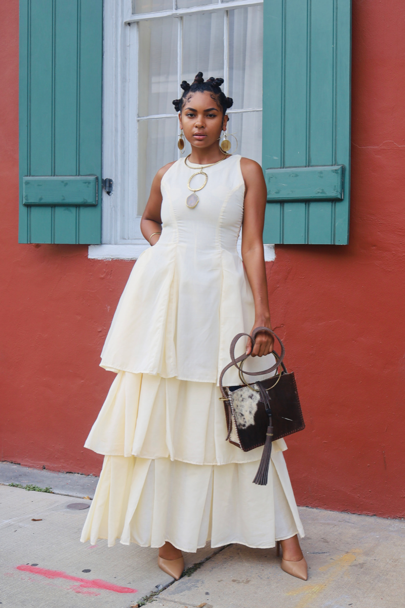 Three Tiered Sleeveless Gown