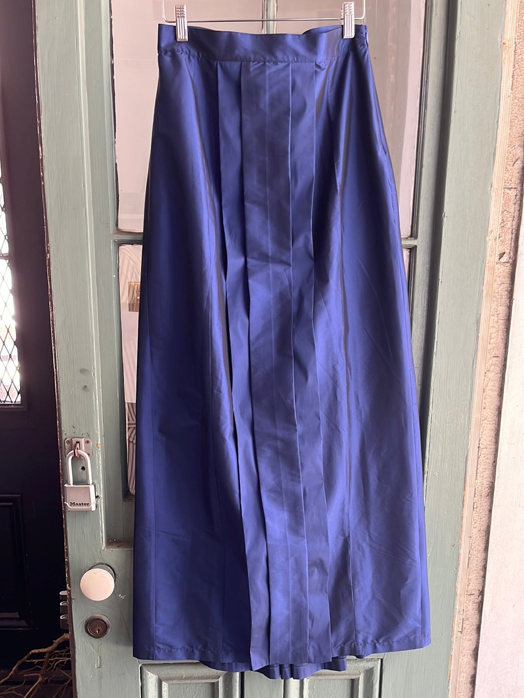 Royal Blue Silk Pencil Skirt